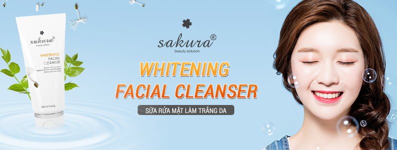 Sữa rửa mặt làm trắng da Sakura Whitening Facial Cleanser 1