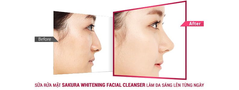 Sữa rửa mặt làm trắng da Sakura Whitening Facial Cleanser 3