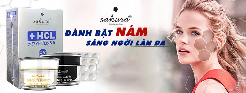 Bộ 3 đặc trị nám dưỡng trắng da Sakura 1