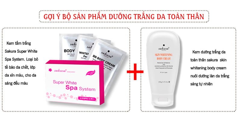 Kem dưỡng trắng da toàn thân Sakura Skin Whitening Body Cream 4