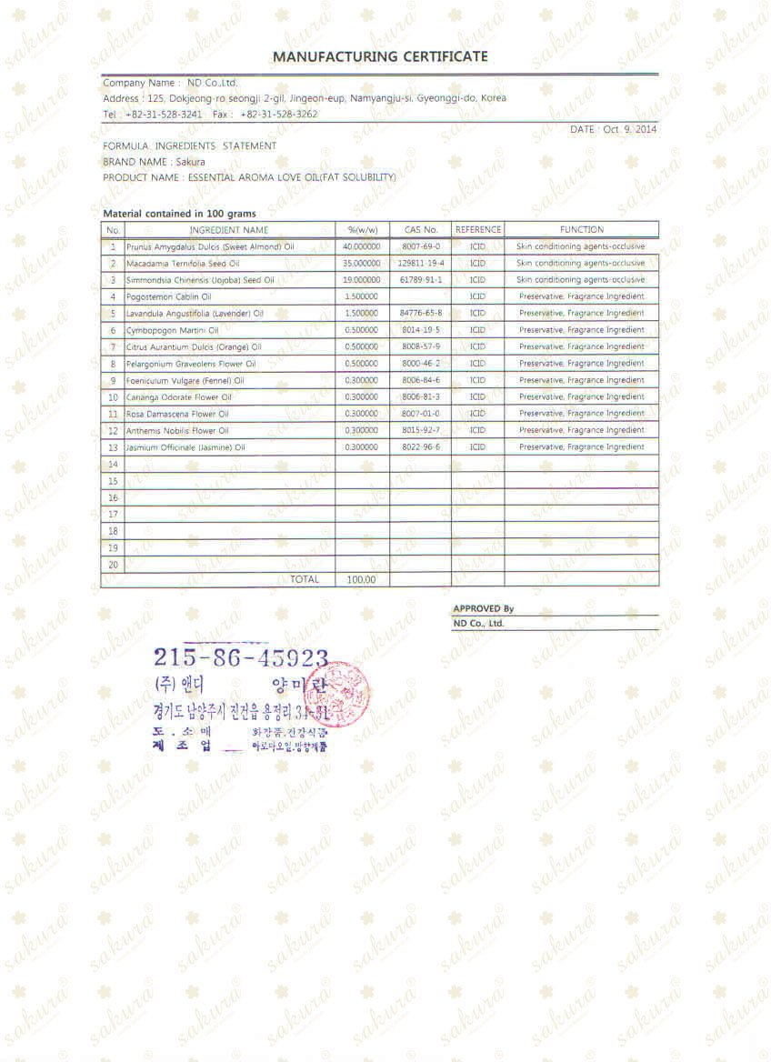 Tinh dầu tăng khoái cảm cho tuổi trung niên Sakura Essential Aroma 4