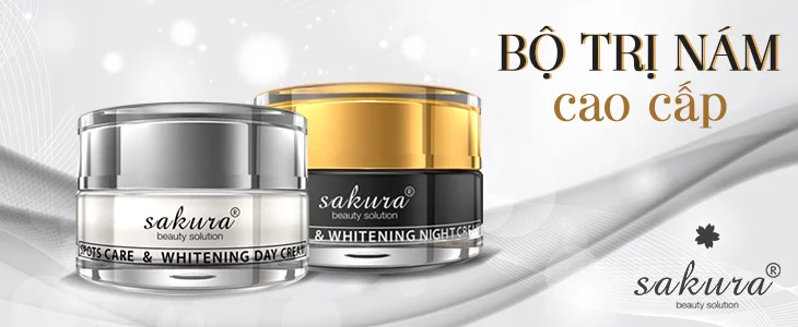 [Banner Kem Sakura] Bộ kem trị nám trắng da cao cấp Sakura ngày và đêm