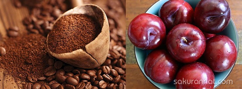 Mặt nạ giúp da căn mịn bằng cà phê và mận